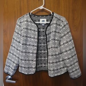 Old Navy Black and White Patterned Blazer